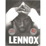 Lennox Lewis signed Lennox hardback book. Signed on bookplate attached to inside front page. Good