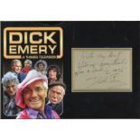 Dick Emery genuine authentic signed autograph display. High quality professionally mounted 14x10