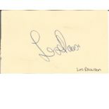 Les Dawson signed autograph album page, Roy Hudd on back. Good Condition. All autographed items