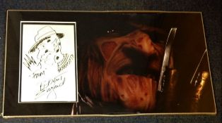 Robert Englund genuine authentic signed autograph display. High quality professionally mounted 25x14