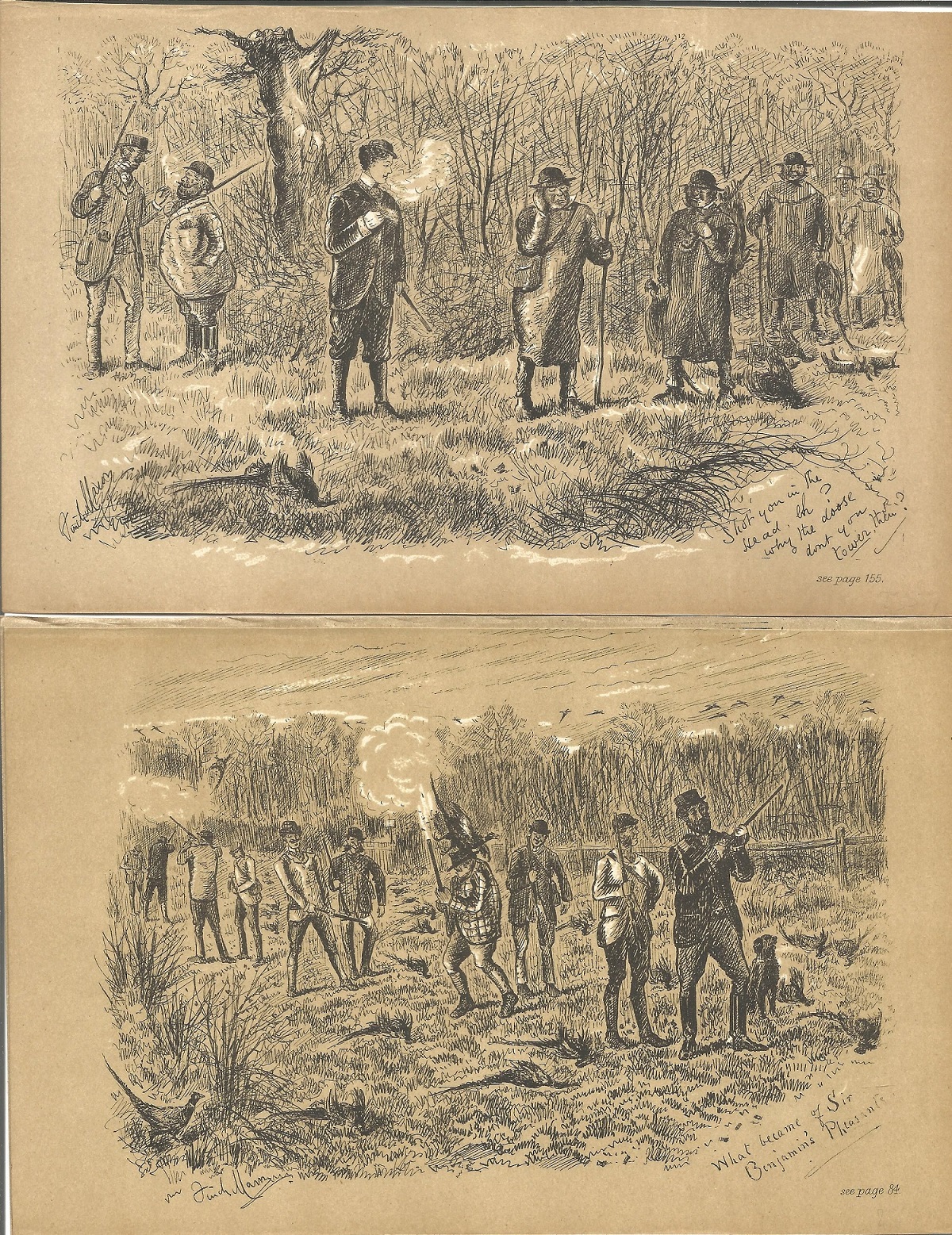 Shooting Fires Sporting Sketches collection of nine prints circa 1895 with various Shooting and