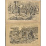 Shooting Fires Sporting Sketches collection of nine prints circa 1895 with various Shooting and