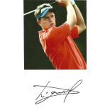 Luke Donald Golf Signed Card W/Photo. Good Condition. All autographed items are genuine hand