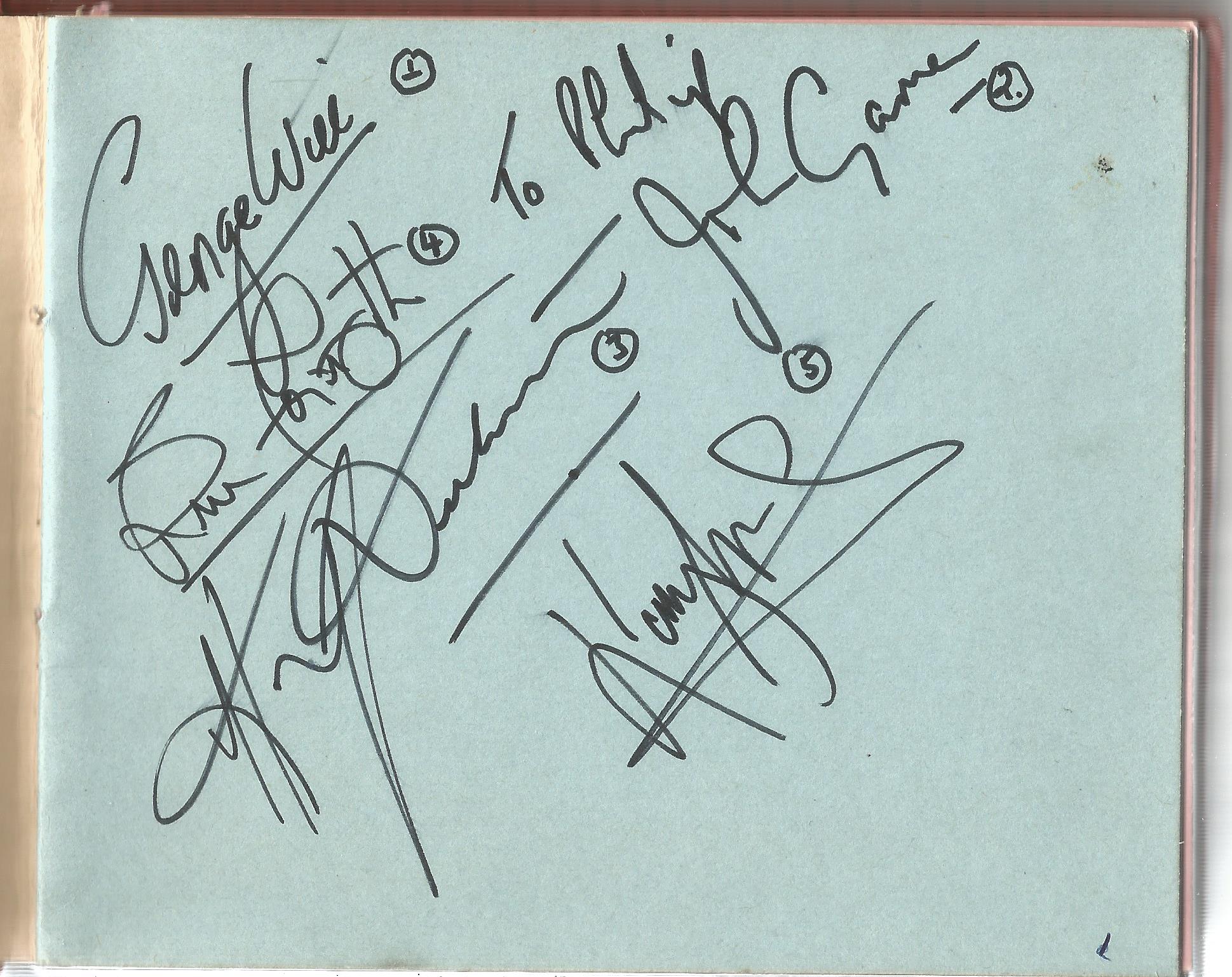 1970 celebrity autograph book. Contains Bruce Forsyth, Kenny Lynch, George Will, John Garner, - Image 2 of 3