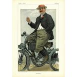 Comte De Dion Automobile Vanity Fair Print. Dated 12. 10. 1899. Good Condition. All autographed