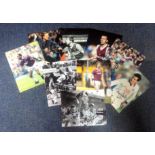 Football West Ham Collection 9 signed photos from some legendary Hammers such as Neil Orr, George