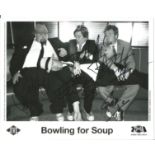 Bowling for Soup signed 10x8 black and white promo photo signed by all four band members
