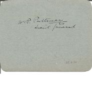 Lieutenant General Sir William Pulteney, GCVO, KCB, KCMG, DSO signed autograph album page. 18 May