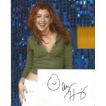 Alyson Hannigan signed white card with 10x8 colour photo. Good Condition. All autographed items