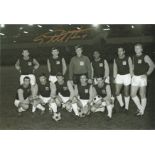 GEOFF HURST football autographed 12 x 8 photo, a superb image depicting West Ham United players
