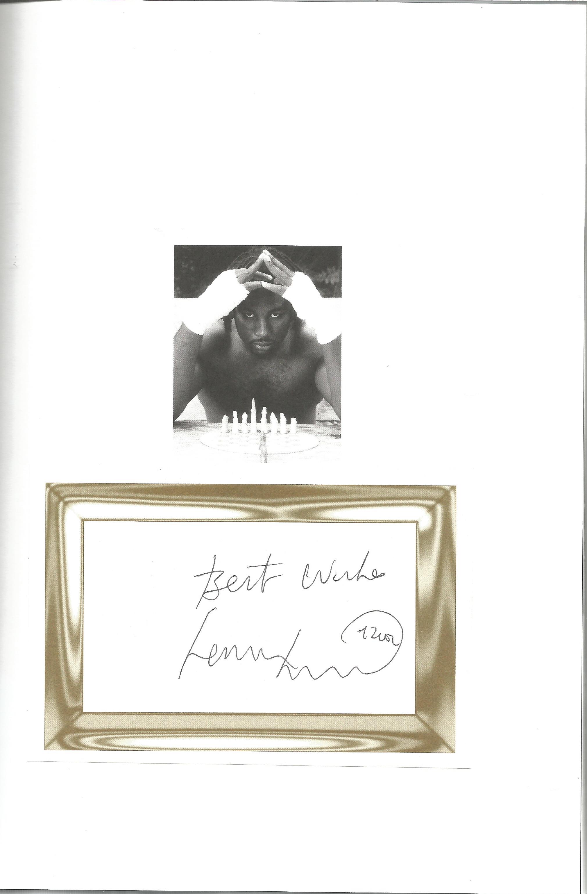 Lennox Lewis signed Lennox hardback book. Signed on bookplate attached to inside front page. Good - Image 2 of 3