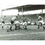 Football Bryan Pop Robson signed 10x8 black and white photo pictured in action for Newcastle United.