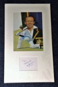 Don Bradman signature piece, mounted below artwork. Approx overall size 20x16. Dedicated. Good