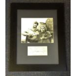 Jack Douglas Carry on framed autograph display. Approx. 19 x 15 inches overall, nice large autograph