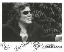 Jose Feliciano signed 10x8 black and white photo dedicated. José Monserrate Feliciano García (born