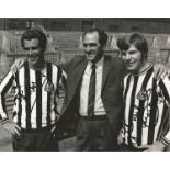 Football Bobby Moncur and Malcom Macdonald signed 10x8 black and white photo pictured while with