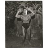 Gordon Scott signed to back of Tarzan 10 x 8 inch b/w photo, to Alan. American film and television