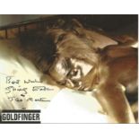 James Bond Shirley Eaton signed 10 x 8 inch colour photo from Goldfinger, she has added here stage