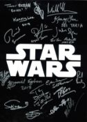 Star Wars 16x12 multi signed colour photo signed by 13 stars from the epic saga includes Trevor
