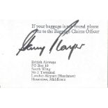 Gary Player golfer signed BOAC baggage card, from collection of long time air steward. Good