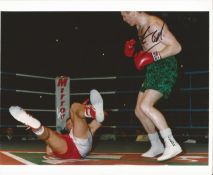 Steve Collins V Ian Strudwicknice Colour 8x10 Approx Action Photo Signed By Collins. Good Condition.