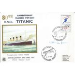 Titanic survivor Millvina Dean signed 1982 80th ann RMS Titanic Maiden voyage cover. Good Condition.