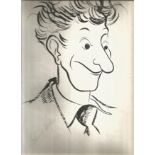 Danny Kaye signed A4 sized ORIGINAL Pen and Ink Sketch of Kaye penned by artist Denis Lord, rare