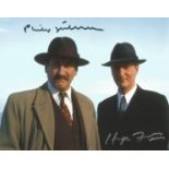 Poirot Philip Jackson and Hugh Fraser signed 10 x 8 inch colour photo. Good Condition. All