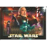 Christopher Lee signed 6 x 4 inch colour Star Wars promo postcard. Good Condition. All autographed