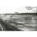 WW2 Stalag Luft III 12 x 8 inch b/w photo signed by POWs Dick Starkey and Ken Rees. Good