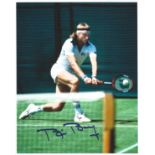 Tennis legend Bjorn Borg signed 10 x 8 inch colour action photo. Good Condition. All autographed