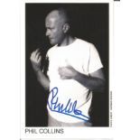 Music Phil Collins signed 6 x 4 inch b/w photo. Good Condition. All autographed items are genuine