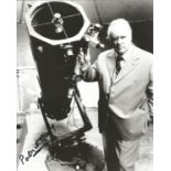 Patrick Moore signed 10 x 8 inch b/w photo. Good Condition. All autographed items are genuine hand