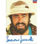 Pavarotti signed 7 x 5 inch colour Decca records photo. Good Condition. All autographed items are