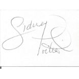 Sidney Poitier signed BOAC card, from collection of long time air steward. Good Condition. All