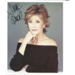 Jane Fonda signed 10 x 8 inch colour photo. Good Condition. All autographed items are genuine hand