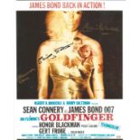 James Bond Goldfinger multiple signed 10 x 8 photo of the movie poster. Signed by Shirley Eaton,