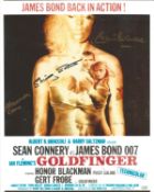 James Bond Goldfinger multiple signed 10 x 8 photo of the movie poster. Signed by Shirley Eaton,