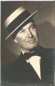 Maurice Chevalier signed vintage 6 x 4 inch b/w photo, dedicated. Good Condition. All autographed