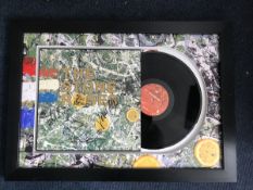 Stone Roses framed Signed record display, full band signed LP cover with vinyl record professionally