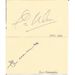 Morecambe and Wise signed on two autograph album pages; Eric's has the Spinners signed on the