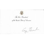 George Bush signed Vice Presidential compliment card. Good Condition. All autographed items are