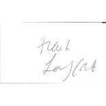 Lord Longford 1905 politician signed 3 x 2 inch card. Good Condition. All autographed items are