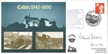 WW2 Colditz Castle cover 1990 signed by former POWS Capt Walker and Capt Moody. Good Condition.