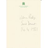William Rodgers politician signed A4 House of Commons letter head. Good Condition. All autographed