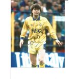 Football Ian Snodin 10x8 Signed Colour Photo Pictured In Action For Everton. Good Condition. All