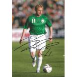 Football Damian Duff 12x8 signed colour photo pictured in action for Republic of Ireland. Good