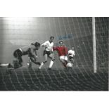 Football John Aston 10x8 signed colour enhanced photo pictured in action for Manchester United. Good