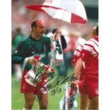 Football Bruce Grobbelaar 10x8 signed colour photo pictured while celebrating for Liverpool. Good
