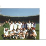 Football Geoff Pike 10x8 Signed Colour Photo Pictured Celebrating With His West Ham Team Mates After
